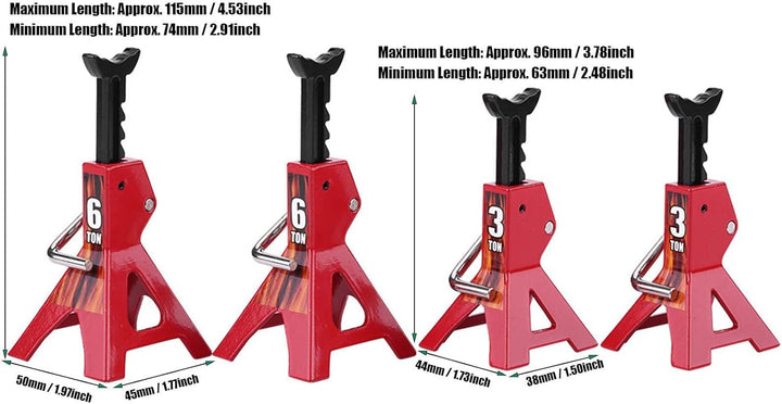 lyrlody 4Pcs RC-Wagenheber, Metall Jack Stands, für D90 Axial Wraith SCX10 RC-Raupenauto im Massstab