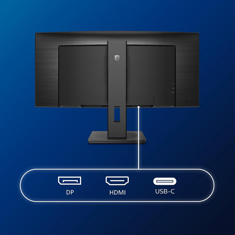 Philips 346B1C - 34 Zoll WQHD Curved USB-C Docking Monitor, höhenverstellbar (3440x1440, 100 Hz, HDM