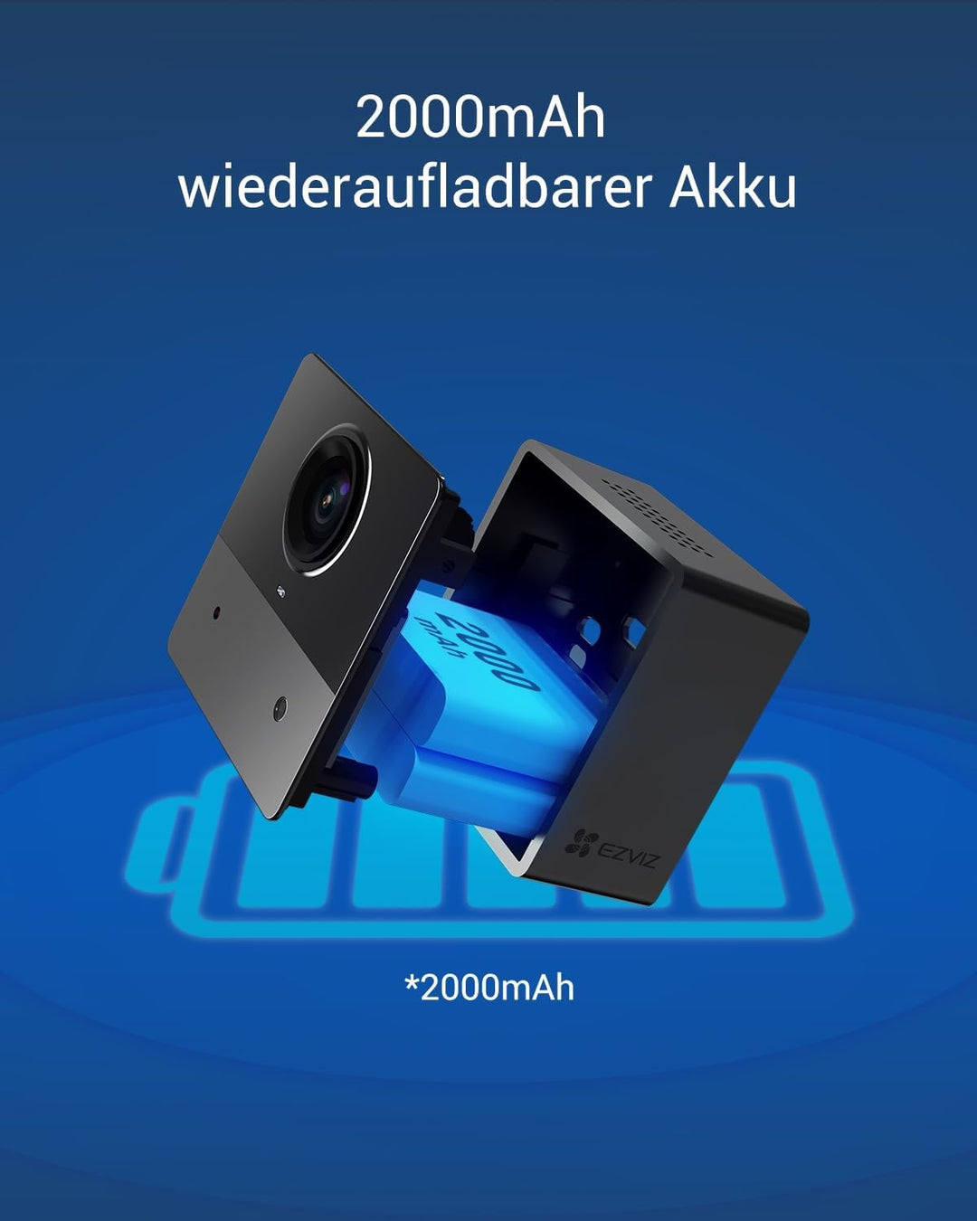 EZVIZ Akku Überwachungskamera, 1080p kabellose WLAN IP Kamera mit PIR Bewegungserkennung und IR Nach