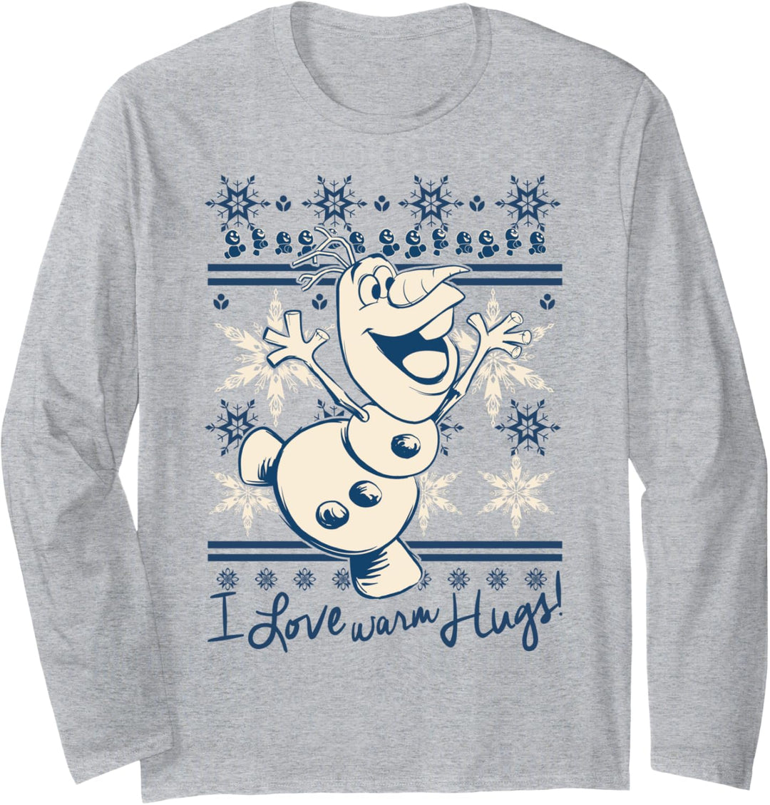 Disney Frozen Olaf Warm Hugs Holiday Pattern Langarmshirt
