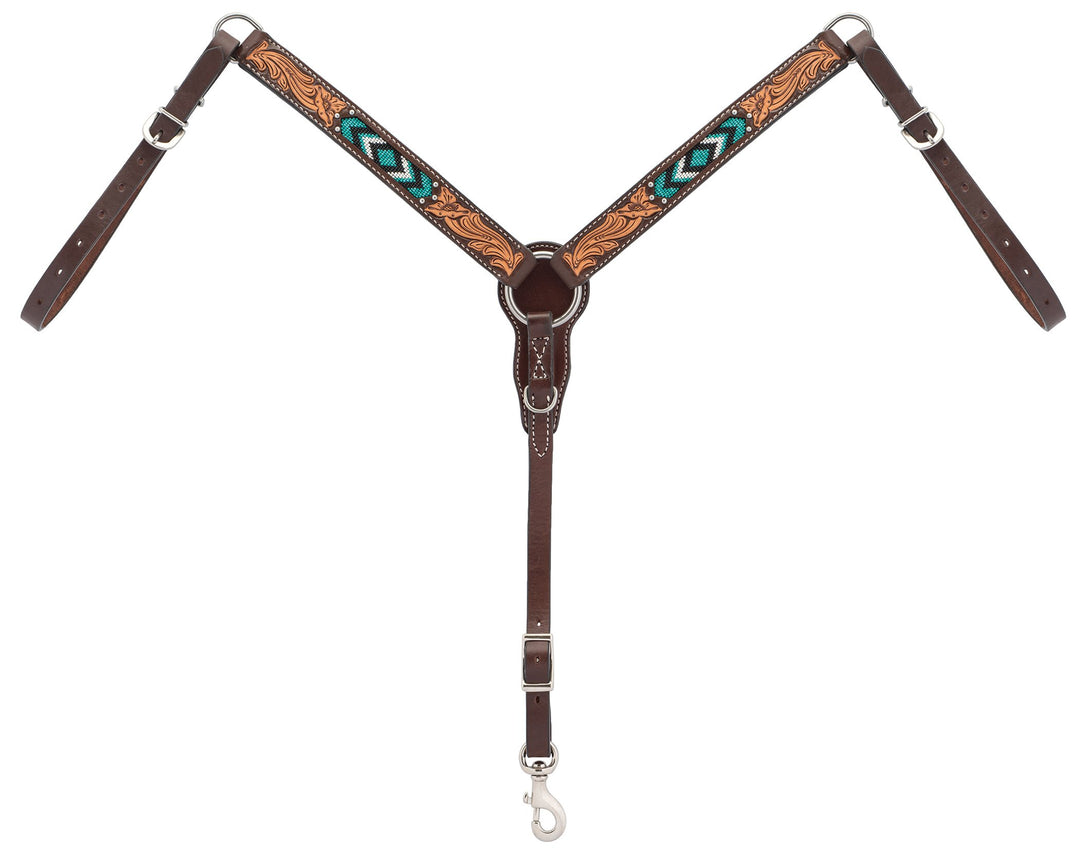 Turquoise Cross Turqoise Beaded Collection Pony gerader Brustkragen, Pony gerader Brustkragen