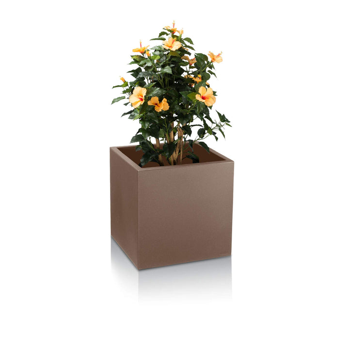 Pflanzkübel DECORAS Kunststoff Blumenkübel - Farbe: cappuccino matt - robuster, UV-beständiger, wett