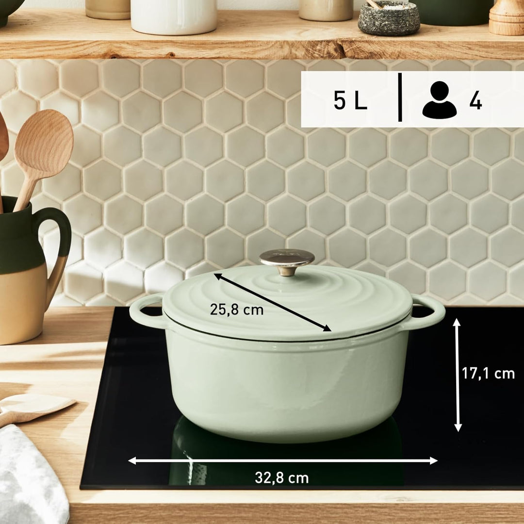 Tefal E25804 LOV Kochtopf 25 cm | wiedergewonnenes Gusseisen | optimale Wärmespeicherung | für alle