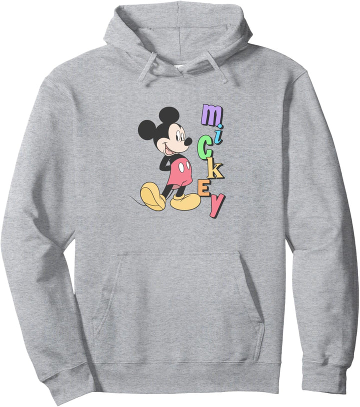 Disney Mickey Standing Next To Rainbow Name Pullover Hoodie