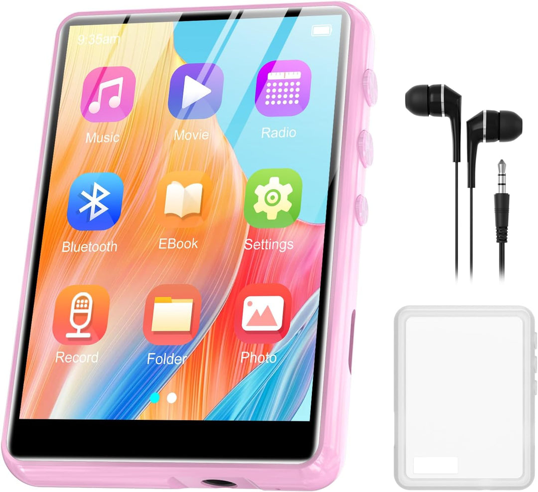 64GB MP3 Player with Bluetooth 5.3, 2.4 inch Full Touchscreen Portable Music Player HiFi Lossless Di