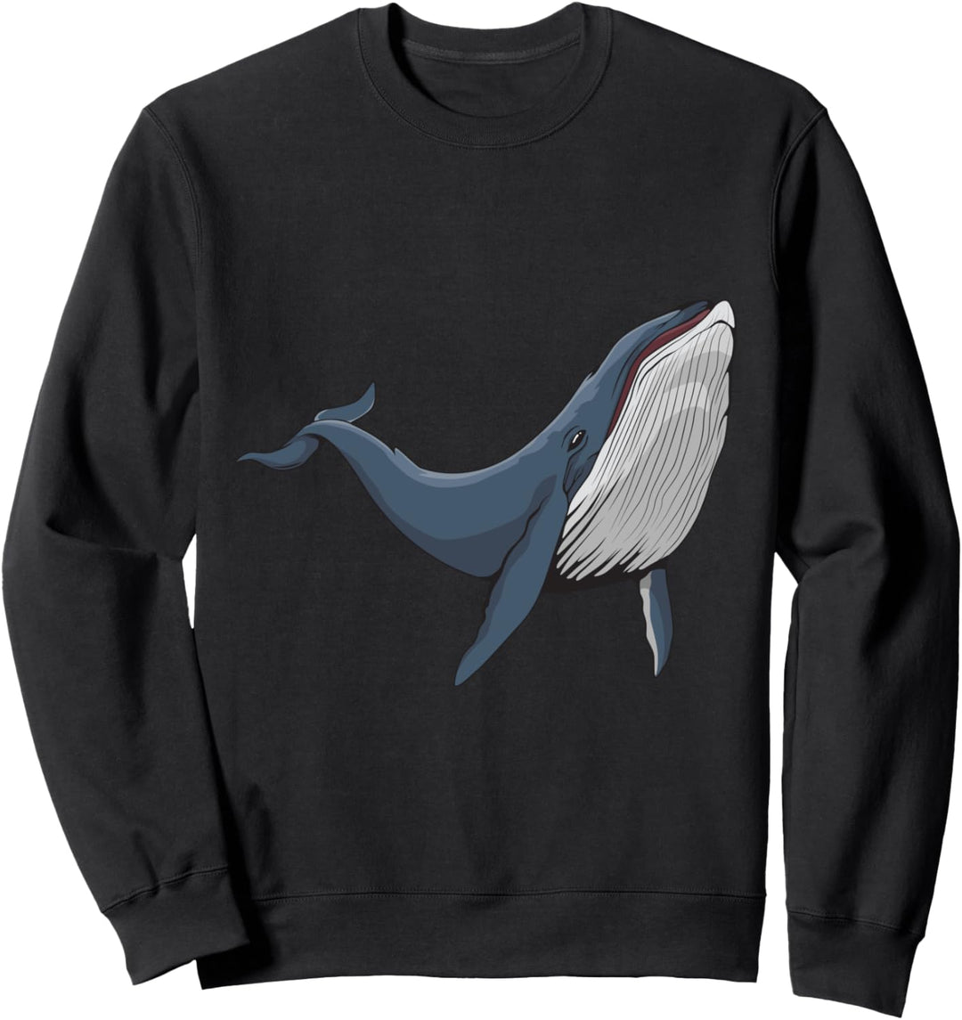 Wal Bild Zeichnung Design Blauwal Wal Sweatshirt