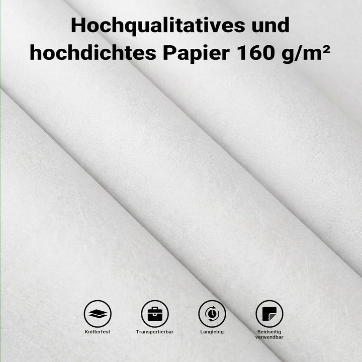 Walimex pro Fotohintergrund aus Karton 1,35x10m, weiss I Fotoleinwand als Backdrop für den professio