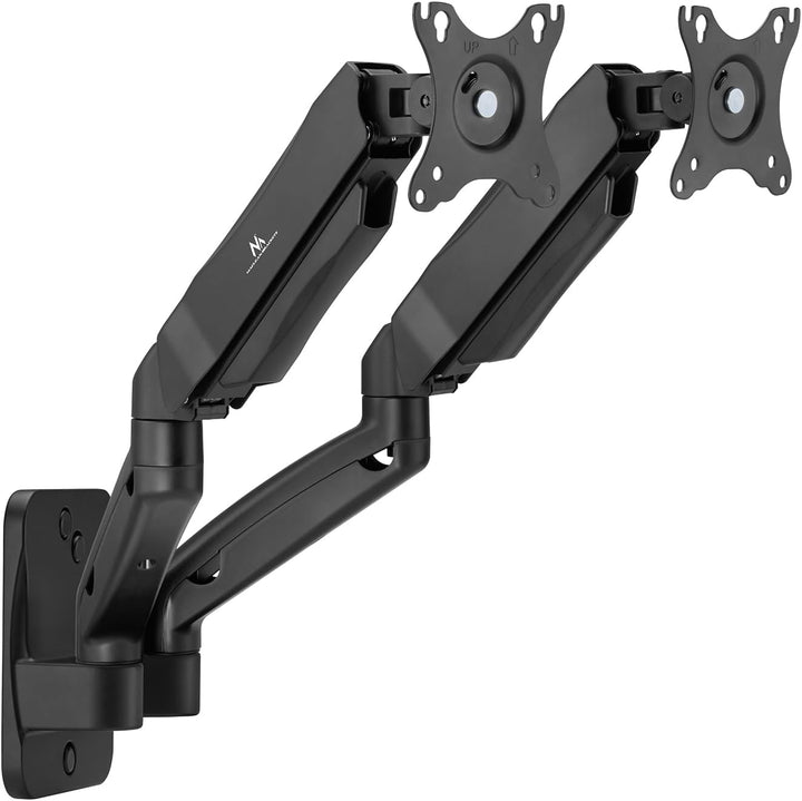 Maclean Monitor-Wandhalterung für 2 Monitore | Für 17–32" Flach- & Curved-Bildschirme 2x9 kg | VESA