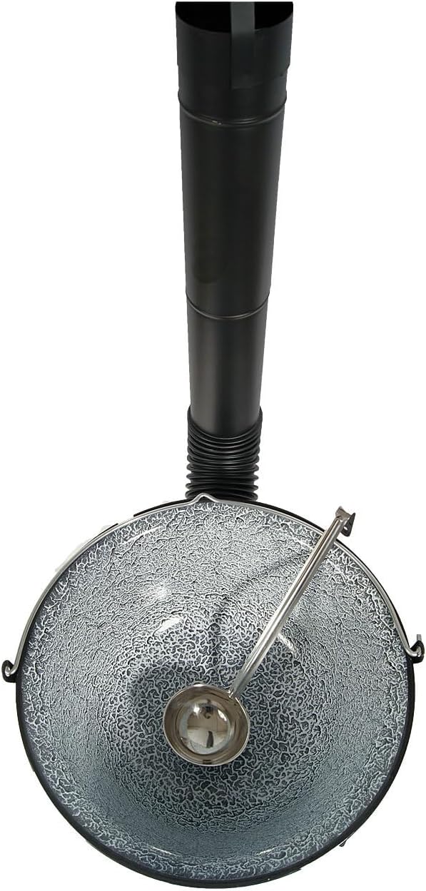 Set Holzofen + Topf 22 L Emaille + GRATIS Schöpfkelle Ungarische Gulaschkanone Kochtopf Suppentopf