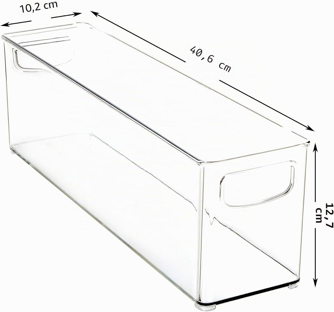 Youngever 2er Set 40 x 10 x 12 cm Kühlschrankbehälter, Speisekammer Organizer, Aufbewahrungsbox Kühl