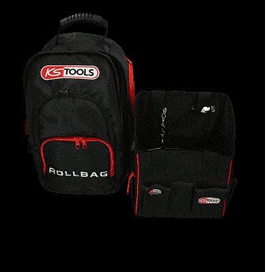 KS Tools SMARTBACKPACK 850.0334 Rucksack Teleskop-Trolley, Schwarz/Rot