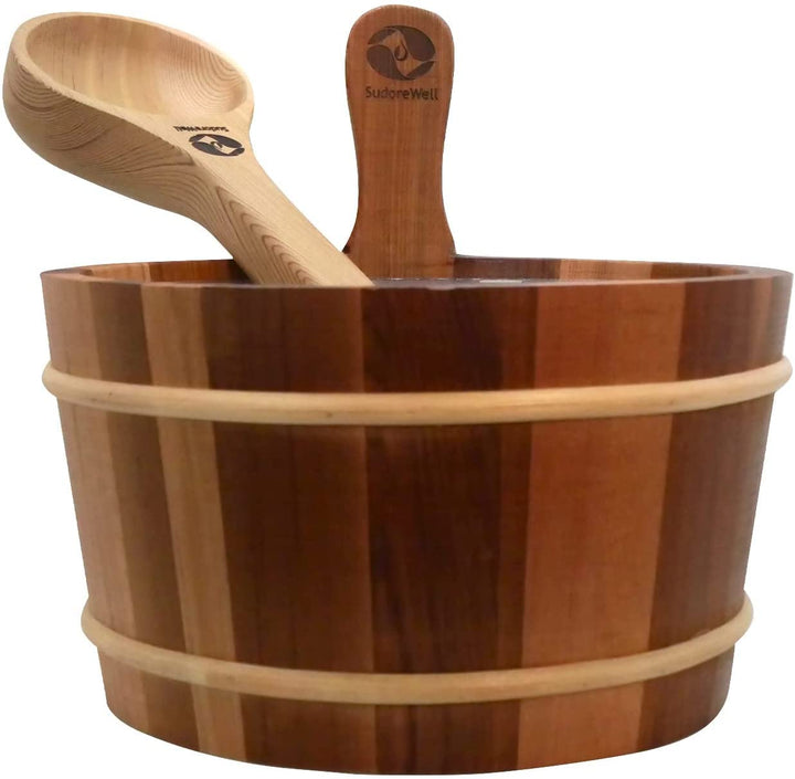 SudoreWell® Saunakübel aus Red Cedar 4,0 l inkl. Einsatz plus
