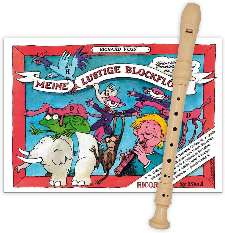 Starterset: Tuyama TFS-06B (barocke Griffweise) Blockflöte + 'Meine Lustige Blockflöte' Band 1 ISBN