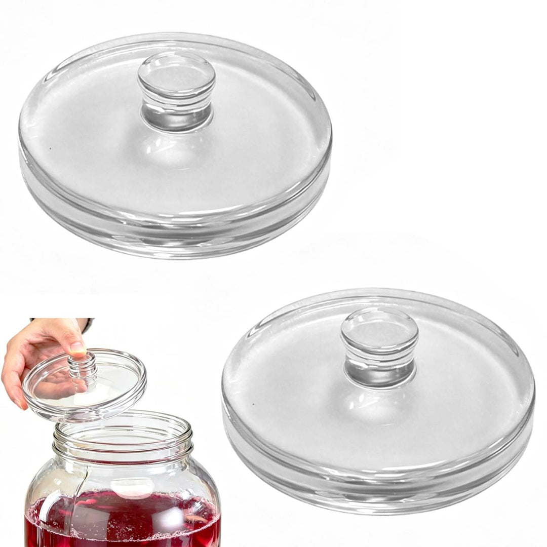 2 Stück Fermentiergewichte mit Ø 9.5 cm, Glasgewichte zum Fermentieren von Gemüse in Salzlake, Ideal