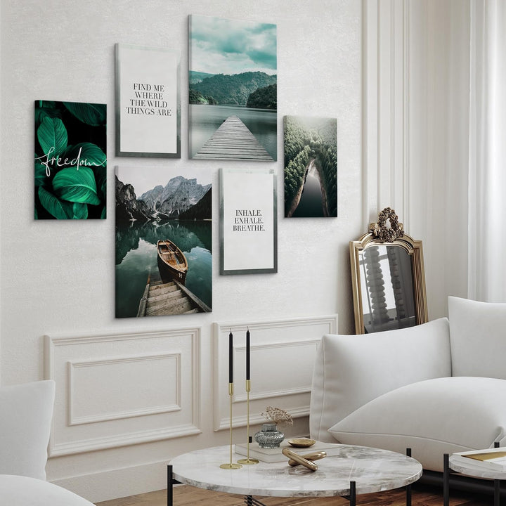 Muralo - Wandbilder Set - Leinwand Bilder Set Aufhängefertig - Bilder für Wohnzimmer Schlafzimmer -