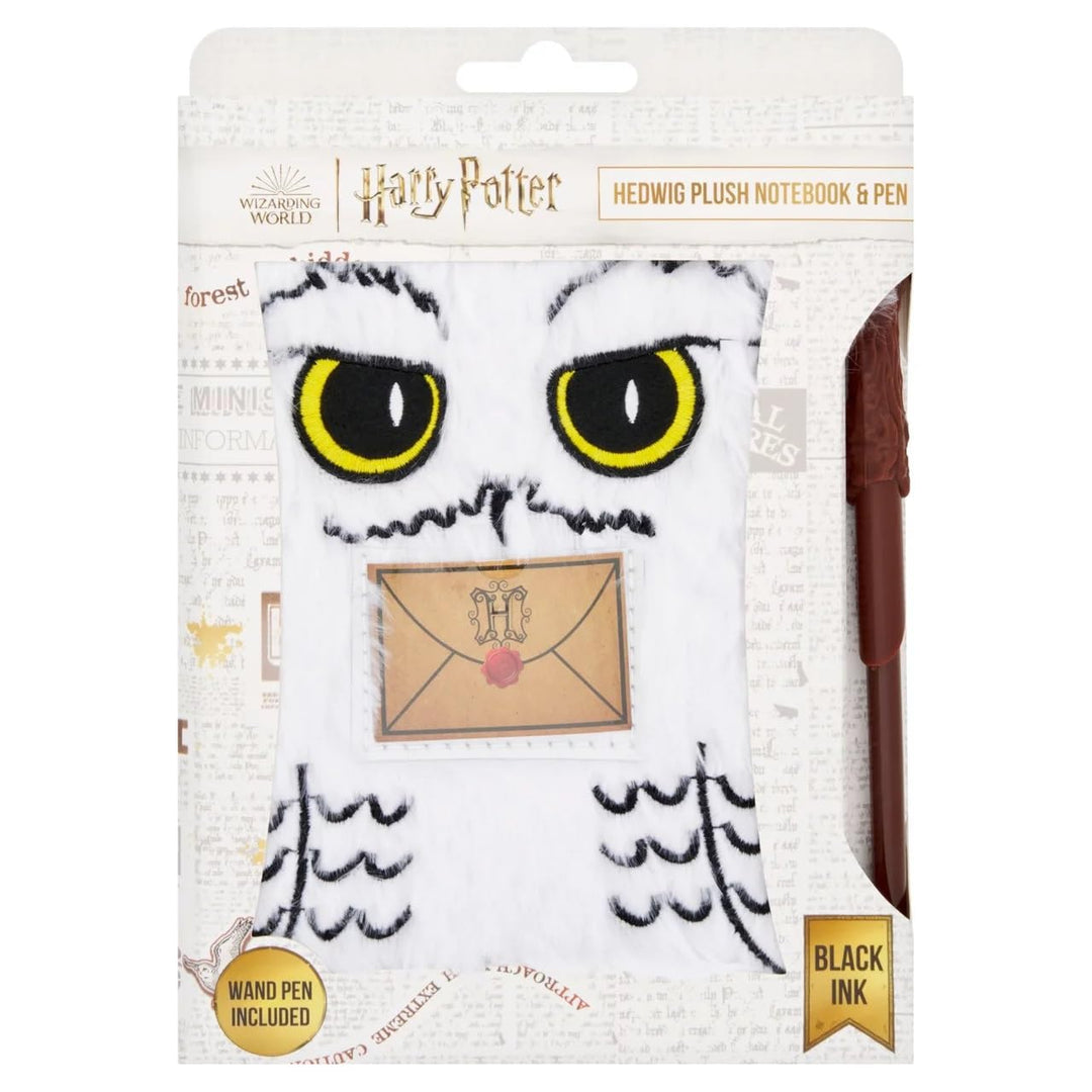 BLUESKY Set Harry Potter - Notizbuch Hedwig Pelz und Zauberstab Stift