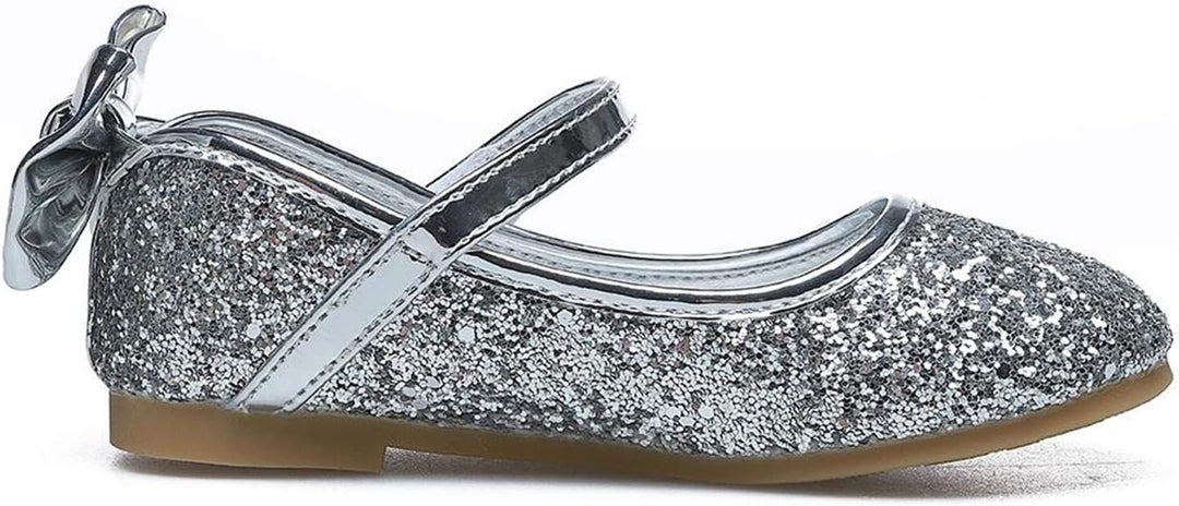 PPXID Mädchen Mary Jane Halbschuhe Glitzer Hochzeitsschuhe Prinzessin Taufschuhe Bequem Ballerinas,