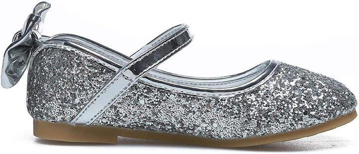 PPXID Mädchen Mary Jane Halbschuhe Glitzer Hochzeitsschuhe Prinzessin Taufschuhe Bequem Ballerinas,