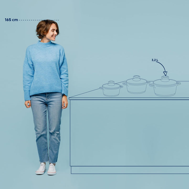 kela Fleischtopf 24 cm mit Glasdeckel ATURA, Kochtopf gross 3,2 Liter, Topf Induktion, Aluguss keram