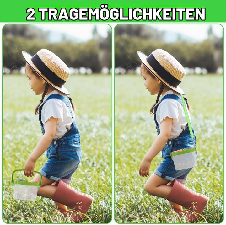 11 Stück Forscherset Outdoor Spielzeug Set, mit Insektenfänger, Becherlupe, Mikroskop, Pinzette, Kor