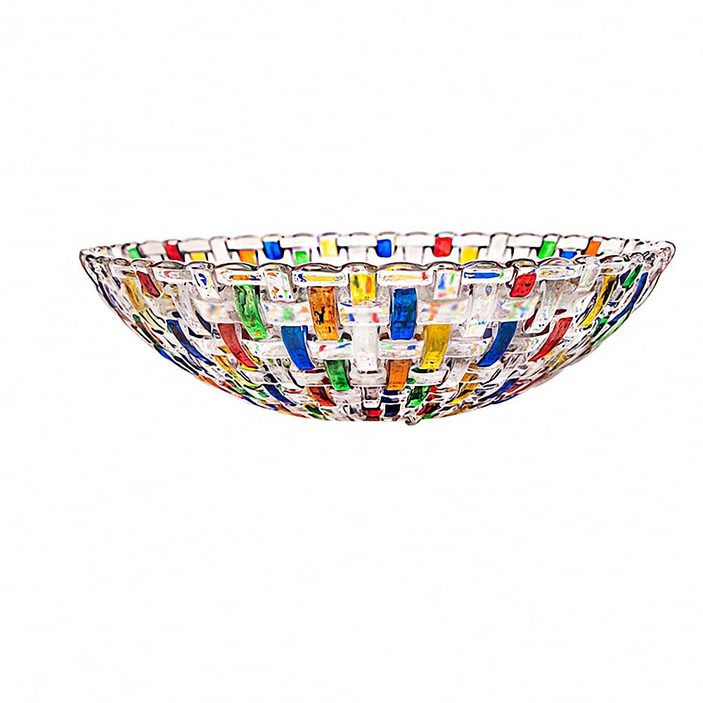 Handbemalte bunte gewebte Glas-Kristall-Salat- und Obstschale Dekoration, Mittelpunkt für Zuhause, B