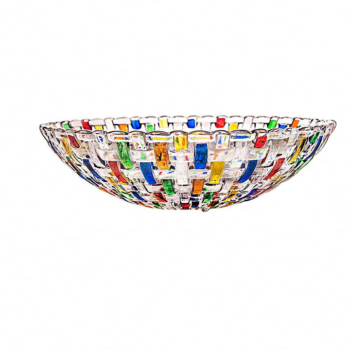 Handbemalte bunte gewebte Glas-Kristall-Salat- und Obstschale Dekoration, Mittelpunkt für Zuhause, B