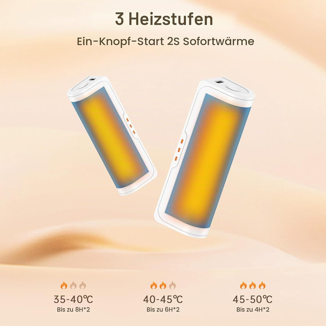 Jonwall Handwärmer Wiederaufladbar 2er-Pack, Tragbare Handwärmer Elektrisch Wiederverwendbare USB Ta