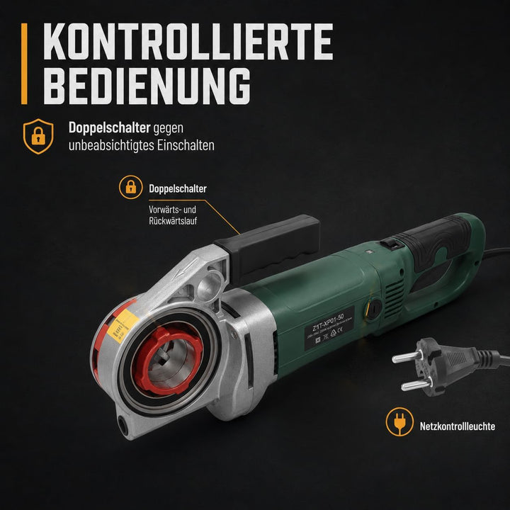 2300W Tragbare Gewindeschneidmaschine, Elektrischer Rohreinfädler für Rohre mit Tragetasche, 6 Matri