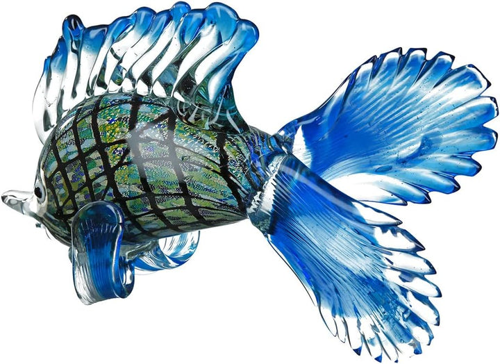 GILDE GLAS art Fisch Rainbow - mundgeblasen - jedes Teil EIN Unikat - Breite ca. 28 cm