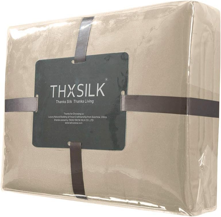 THXSILK 22 Momme Seidenbettwäsche Set 2 teilig, Bettbezug 135 x 200 cm und Kissenbezüge 40 x 80 cm,