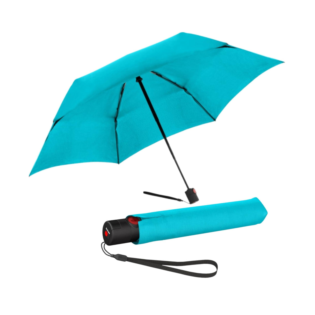 Knirps Taschenschirm Ultra U.200 Medium Duomatic – Auf-Zu-Automatik – Sturmfest – Windproof Aqua, Aq