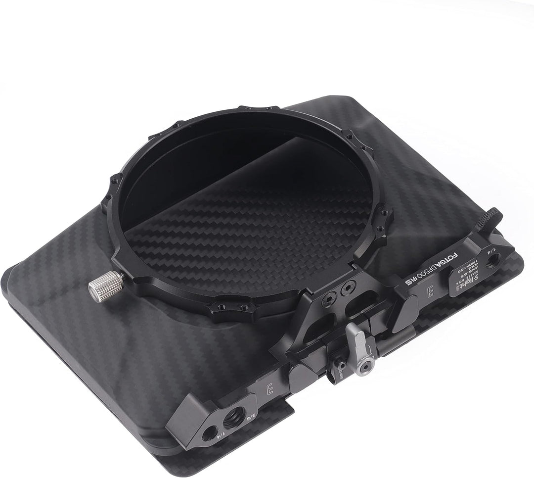 FOTGA Mini Matte Box Leicht Clamp-On Mattebox mit Carbon Fiber Top Flag für Spiegellose DSLR Kamera