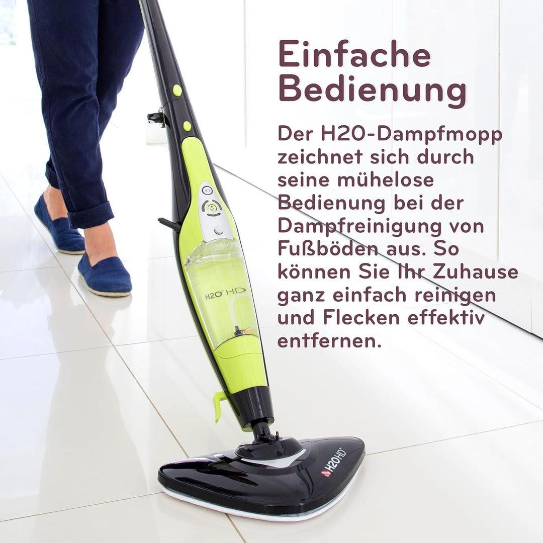 H2O HD Dampfreiniger & Dampfbesen - Tötet 99,9% der Bakterien ohne Reinigungschemikalien (H20 HD Ste