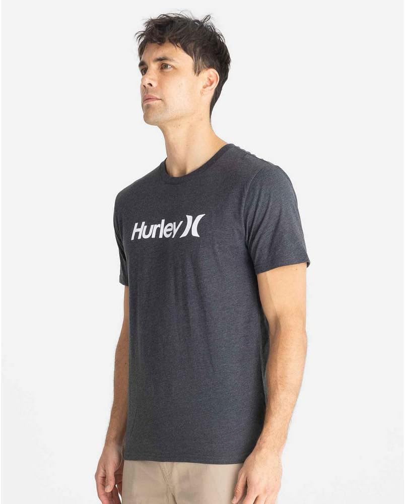 Hurley Herren Evd Wash Core OAO Solid Tee T-Shirt M Heather Black, M Heather Black