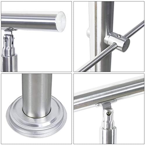 Jiubiaz Treppengeländer 100cm, Geländer Edelstahl Handlauf Wandhandlauf Innen &amp; Aussen, mit 3 Querst