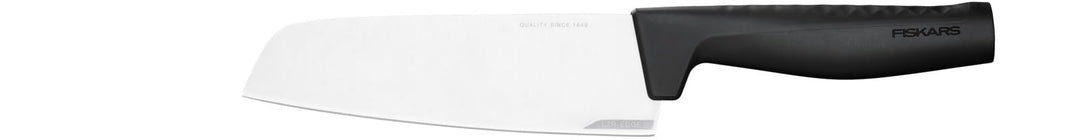Fiskars Santoku-Messer, Hard Edge, Elegantes Design, Gesamtlänge: 29,1 cm, Rostfreier Stahl/Kunststo
