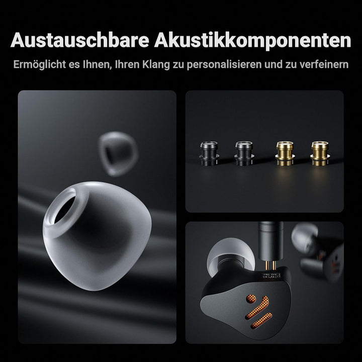 Fosi Audio IM4 Offene Hi-Fi-In-Ear-Monitor-Kopfhörer, 10-mm-Beryllium-Treiber, N52-Doppelmagnet und