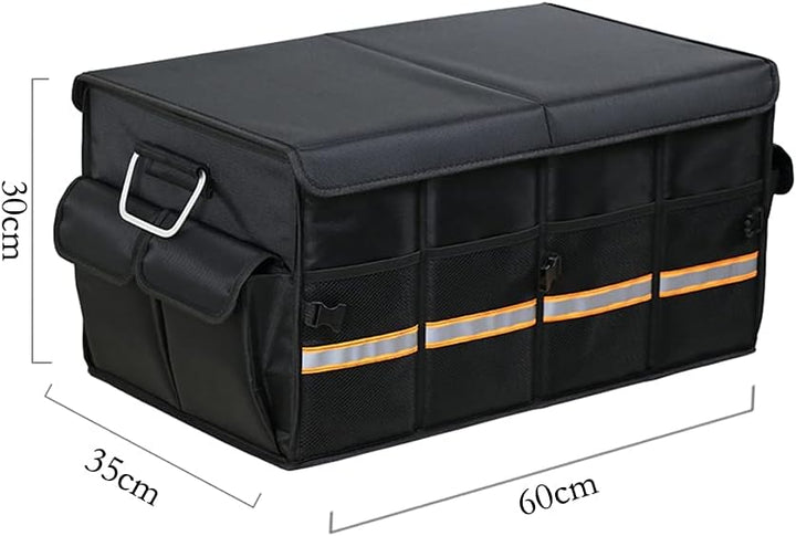 YUOCT L 60cm Kofferraum Organizer & Deckel Robuste, Zusammenklappbare Kofferraum Organizer Box Mit M