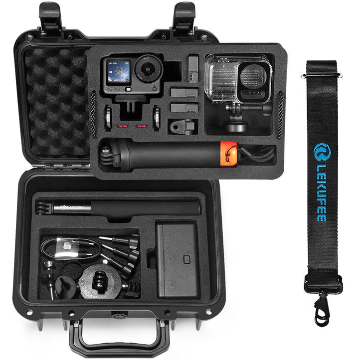 LEKUFEE Kleiner Wasserdichter Hartschalenkoffer für DJI Osmo Action 6/5 Pro/4/3 Actionkamera,Adventu