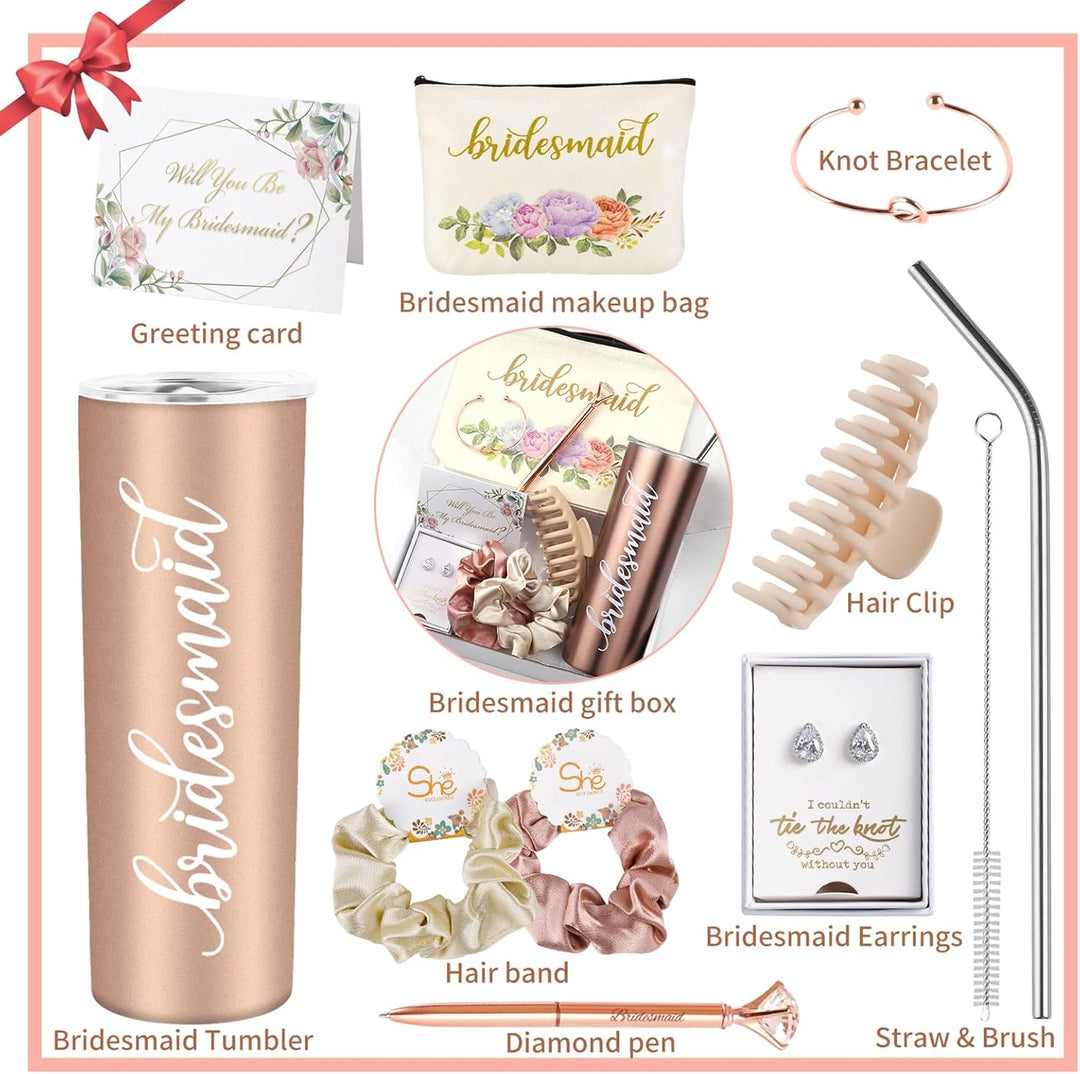 4MELLY Geschenke für Brautjungfernantrag, Will You Be My Bridesmaid, Geschenkbox, Verlobung, Hochzei