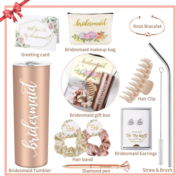 4MELLY Geschenke für Brautjungfernantrag, Will You Be My Bridesmaid, Geschenkbox, Verlobung, Hochzei