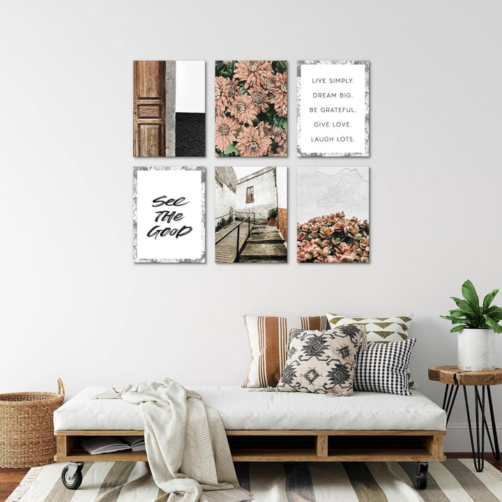 Novart Set Wandbilder - KEIN EXTRA RAMEN BENÖTIGT - Wohnzimmer Schlafzimmer - Bilder Modern Home - M