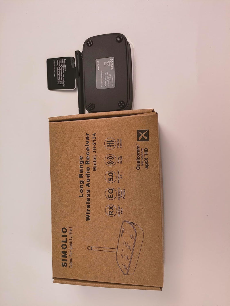 SIMOLIO JH-212A Bluetooth Empfänger für Stereoanlage, Bluetooth Audio Adapter Receiver mit Cinch & 3