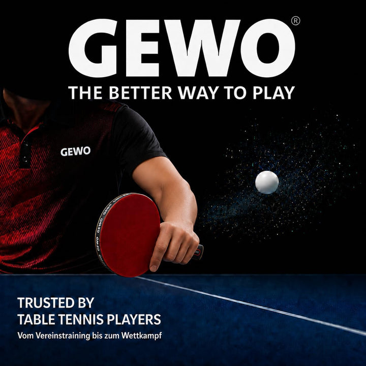 GEWO Training Club Tischtennisbälle - 2 Sterne Tischtennis-Ball 40+ aus ABS Plastik mit Naht - Hochw