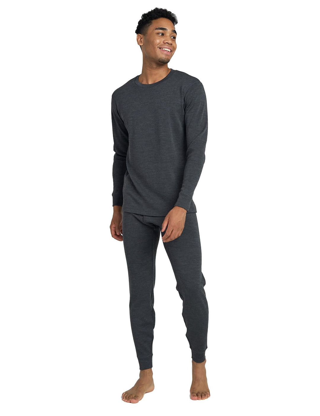LAPASA 100% Merino Wolle Unterwäsche Herren Set Shirt &amp; Hose S .Dunkelgrau 250, S .Dunkelgrau 250