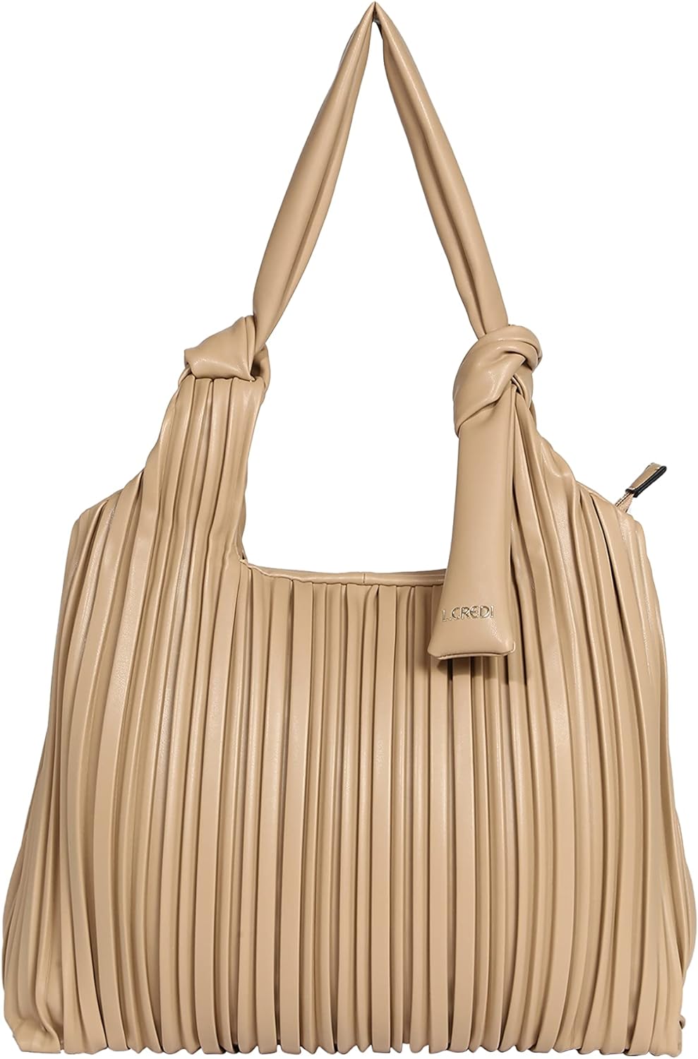 L. CREDI Handtasche Jessie mit Fransen Damen Macadamia, Macadamia