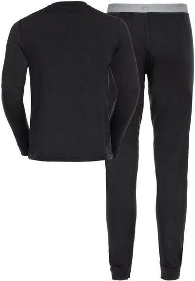 Odlo Herren 100% Merino 200 Gramm_195742 Funktionsunterwäsche Set M Black - Black, M Black - Black