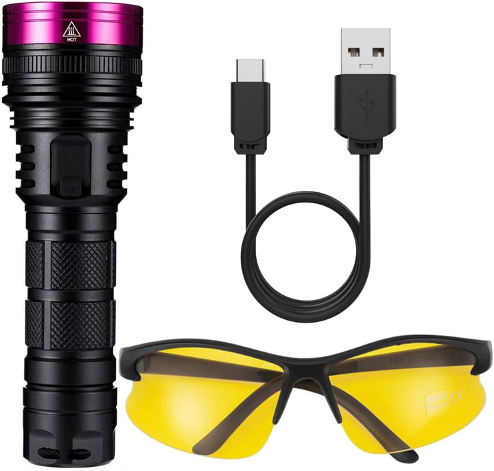 Alonefire SV18 12W UV Taschenlampe 365nm USB Aufladbar UV Schwarzlicht Taschenlampe Haustier Urin De