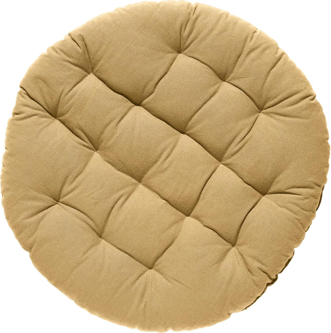 REDBEST Stuhlkissen, Stuhlauflage, Sitzkissen Uni 2er-Pack beige Grösse 37 Ø - gesteppt, mit glatten