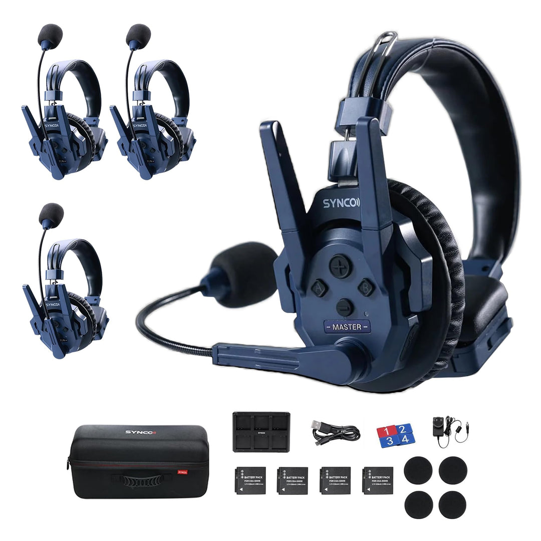 SYNCO Xtalk Master Wireless Intercom Headset System, 2,4 GHz Full-Duplex, 500 m Reichweite, Masterfr